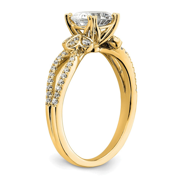 High-Quality 14K Gold Split Shank Engagement Ring for 1 Carat Oval Center-6