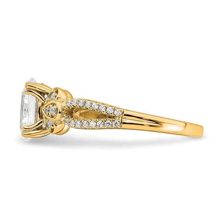 Buy Exclusive 14K Gold Split Shank Engagement Ring for 1.5 Carat Oval Center-3