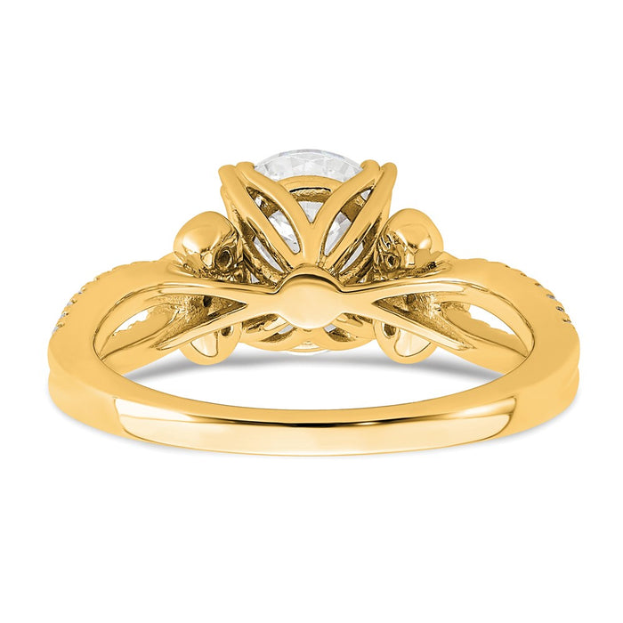 Buy Exclusive 14K Gold Split Shank Engagement Ring for 1.5 Carat Oval Center-5