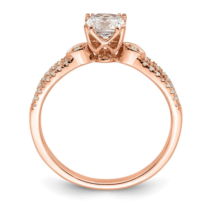 Buy Exclusive 14K Rose Gold Semi-Mount Engagement Ring - Stylish 4.9mm Cushion Design-2
