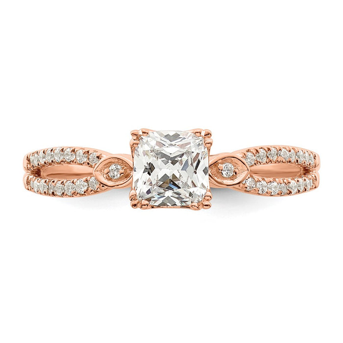 Buy Exclusive 14K Rose Gold Semi-Mount Engagement Ring - Stylish 4.9mm Cushion Design-4