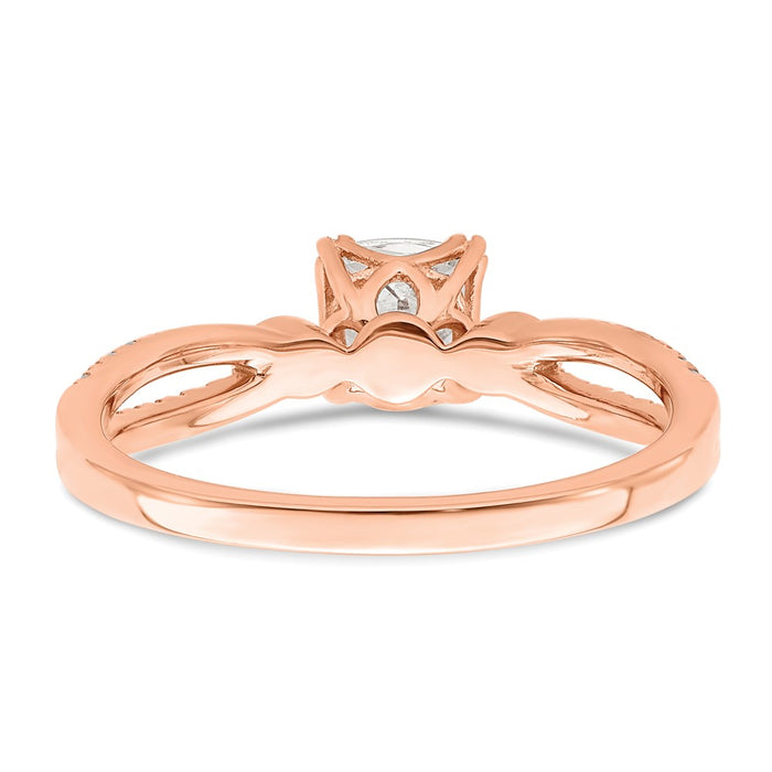 Buy Exclusive 14K Rose Gold Semi-Mount Engagement Ring - Stylish 4.9mm Cushion Design-5