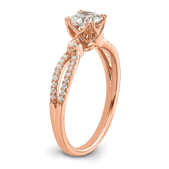 Buy Exclusive 14K Rose Gold Semi-Mount Engagement Ring - Stylish 4.9mm Cushion Design-6