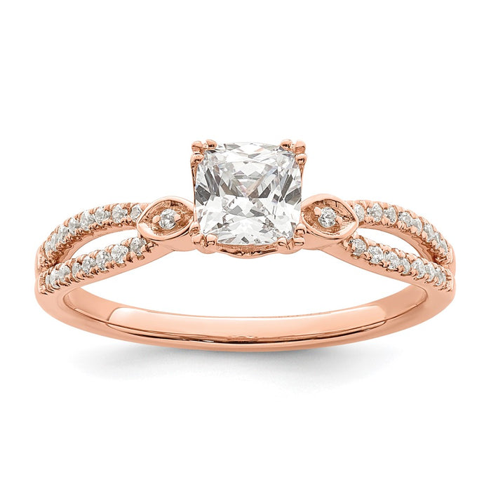 Buy Exclusive 14K Rose Gold Semi-Mount Engagement Ring - Stylish 4.9mm Cushion Design-1