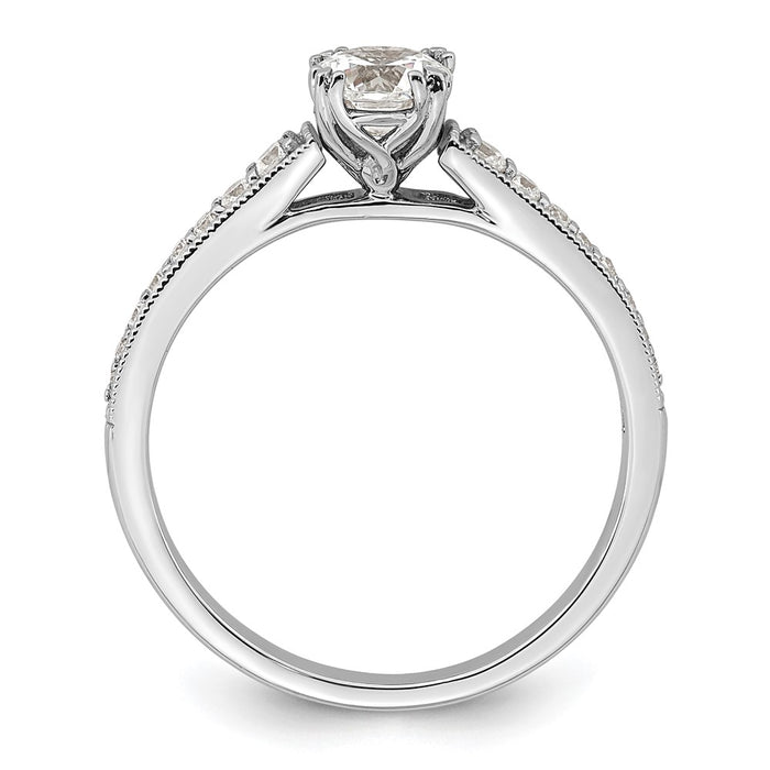 Buy 14K White Gold Semi-Mount Engagement Ring - 5.2mm, 1/6 Carat Diamonds, Affordable Luxury-2