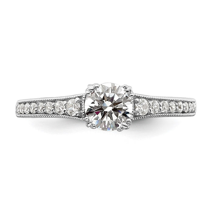 Buy 14K White Gold Semi-Mount Engagement Ring - 5.2mm, 1/6 Carat Diamonds, Affordable Luxury-4