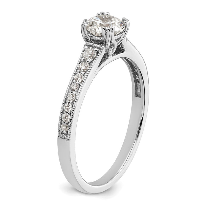 Buy 14K White Gold Semi-Mount Engagement Ring - 5.2mm, 1/6 Carat Diamonds, Affordable Luxury-5