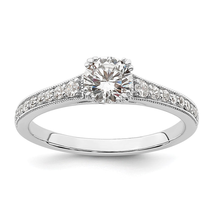 Buy 14K White Gold Semi-Mount Engagement Ring - 5.2mm, 1/6 Carat Diamonds, Affordable Luxury-1