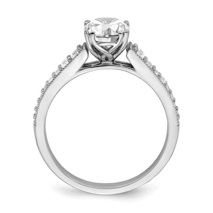 Buy 14K White Gold Semi-Mount Engagement Ring for 1 Carat Round Stone-2