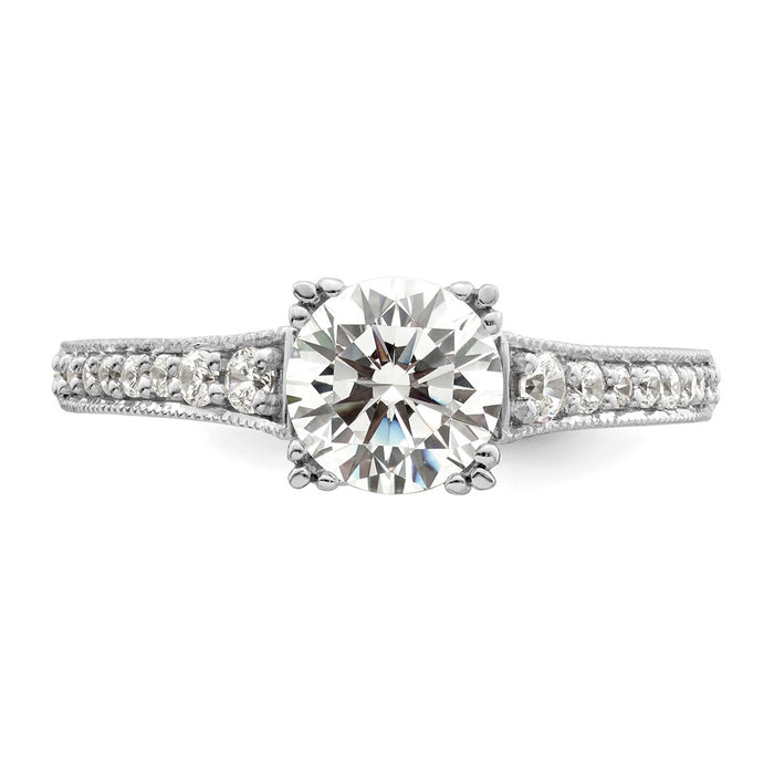 Buy 14K White Gold Semi-Mount Engagement Ring for 1 Carat Round Stone-4