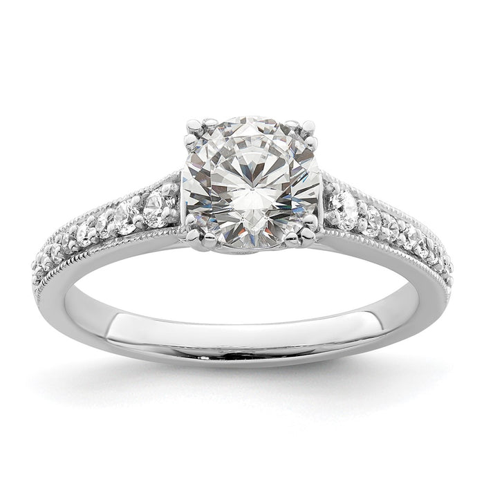 Buy 14K White Gold Semi-Mount Engagement Ring for 1 Carat Round Stone-1