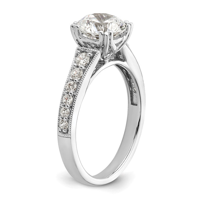 Buy 14K White Gold Semi-Mount Engagement Ring for 1.5 Carat Round Stone-6