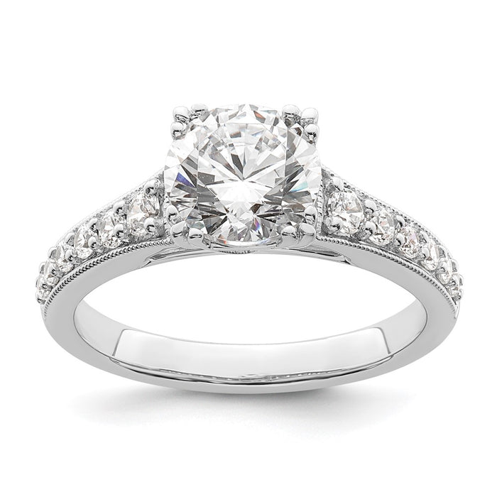 Buy 14K White Gold Semi-Mount Engagement Ring for 1.5 Carat Round Stone-1