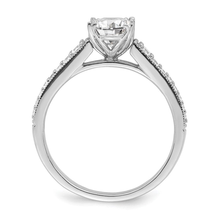 Exclusive 14K White Gold Semi-Mount Engagement Ring for 1 Carat Oval Center-2
