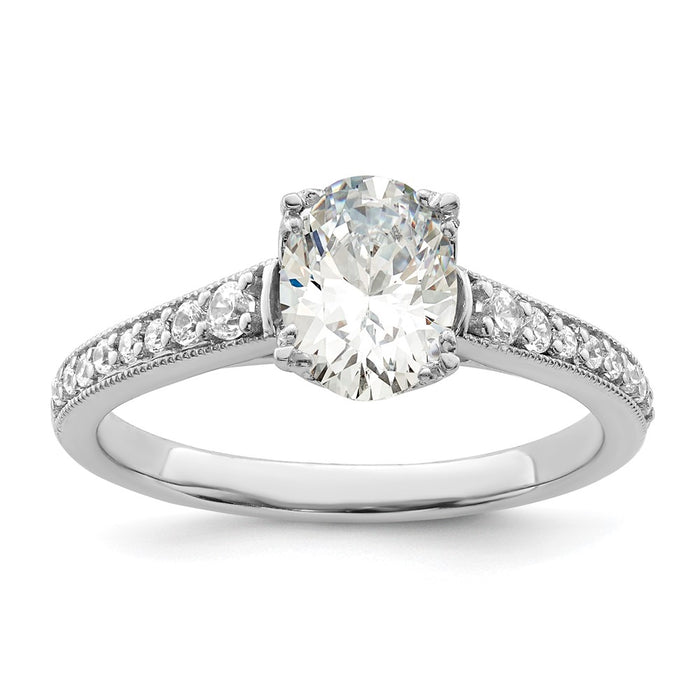 Exclusive 14K White Gold Semi-Mount Engagement Ring for 1 Carat Oval Center-1
