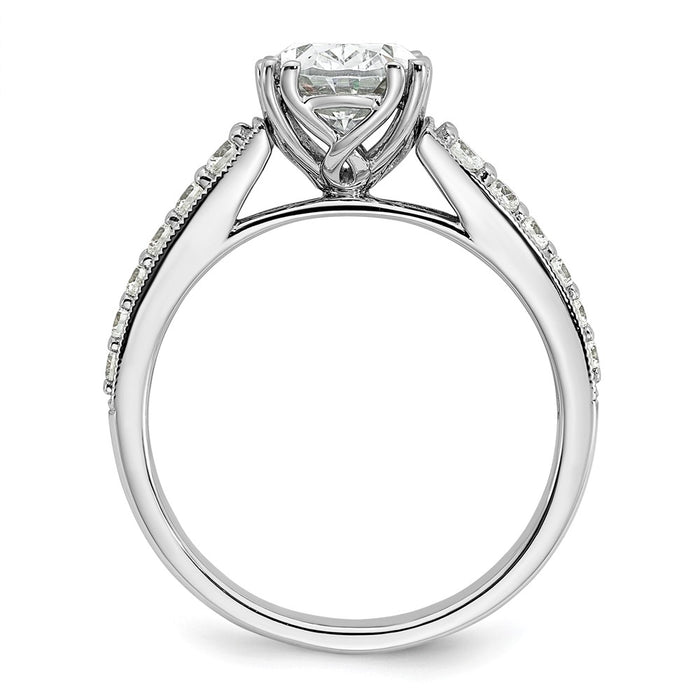 Exclusive 14K White Gold Semi-Mount Engagement Ring for 1.5 Carat Oval Center-2