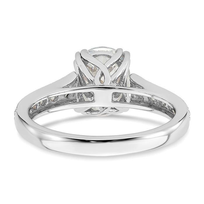 Exclusive 14K White Gold Semi-Mount Engagement Ring for 1.5 Carat Oval Center-5