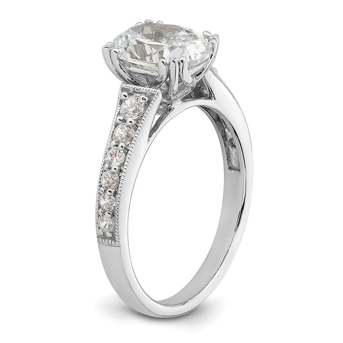 Exclusive 14K White Gold Semi-Mount Engagement Ring for 1.5 Carat Oval Center-6