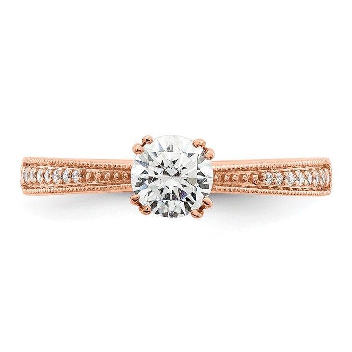 Buy Exclusive 14K Rose Gold Semi-Mount Engagement Ring for 1/2 Carat Center-4