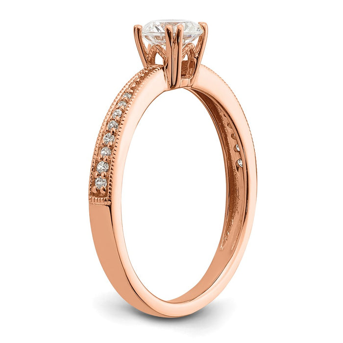 Buy Exclusive 14K Rose Gold Semi-Mount Engagement Ring for 1/2 Carat Center-6