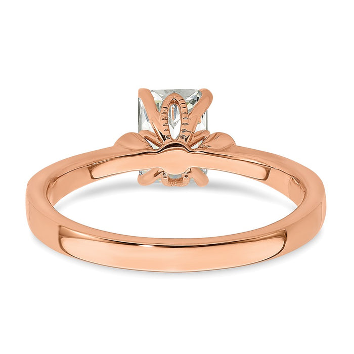 Buy Exclusive 14K Rose Gold Semi-Mount Engagement Ring for 1 Carat Emerald-Cut-5