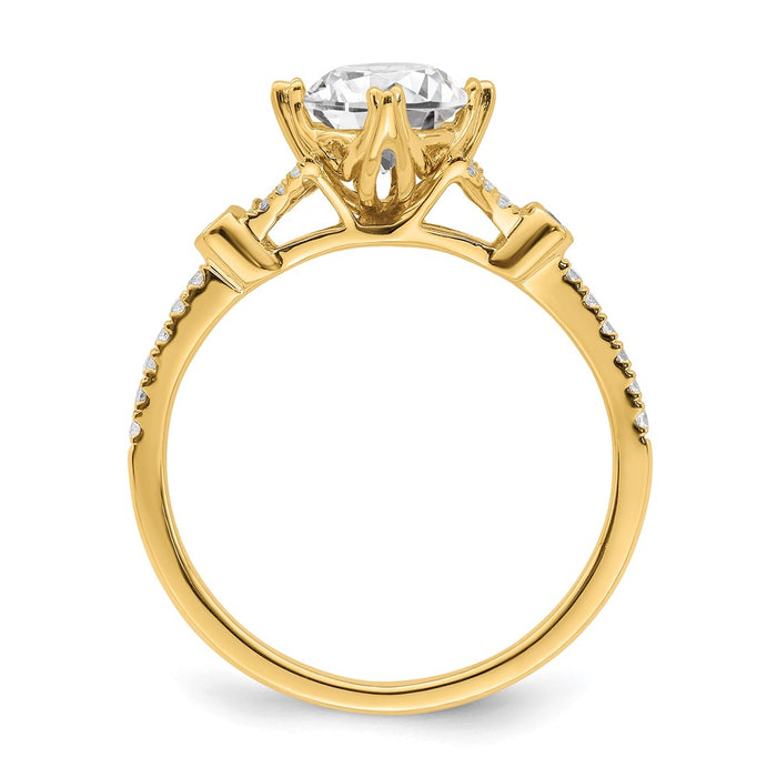Buy Designer 14K Gold Semi-Mount Engagement Ring for 1 Carat Center, 1/8 ct Diamonds-2