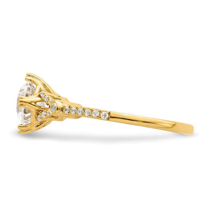 Buy Designer 14K Gold Semi-Mount Engagement Ring for 1 Carat Center, 1/8 ct Diamonds-3