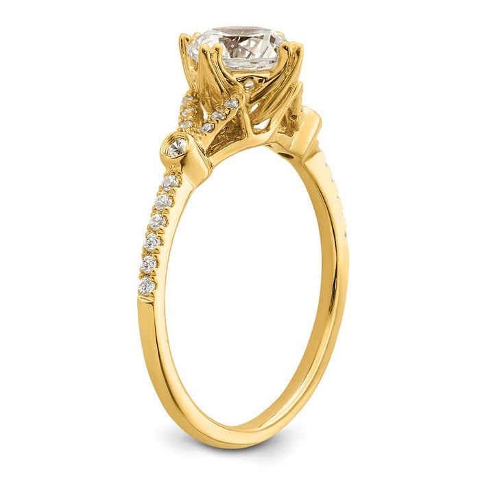 Buy Designer 14K Gold Semi-Mount Engagement Ring for 1 Carat Center, 1/8 ct Diamonds-6