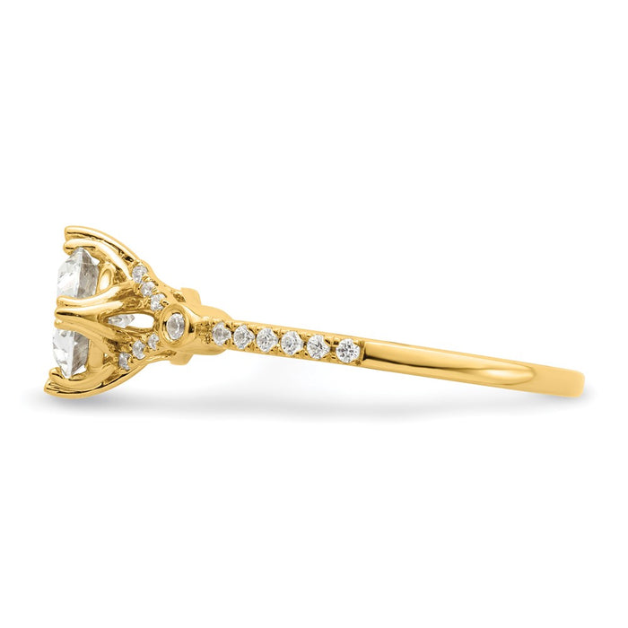 Buy 14K Gold Semi-Mount Engagement Ring for 1 Carat Oval - Stylish Value!-3