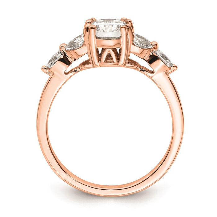 Buy Exclusive 14K Rose Gold Semi-Mount Engagement Ring, 1 Carat Oval & Diamonds-2