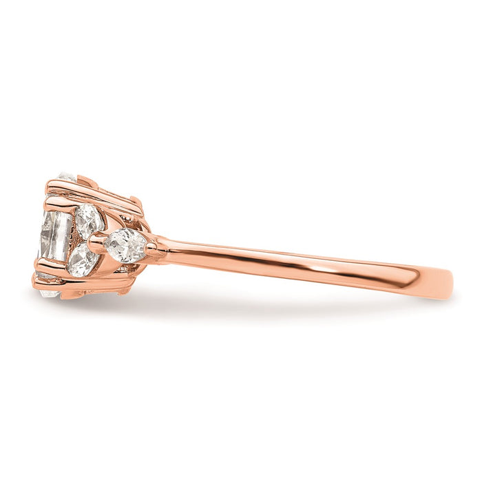 Buy Exclusive 14K Rose Gold Semi-Mount Engagement Ring, 1 Carat Oval & Diamonds-3