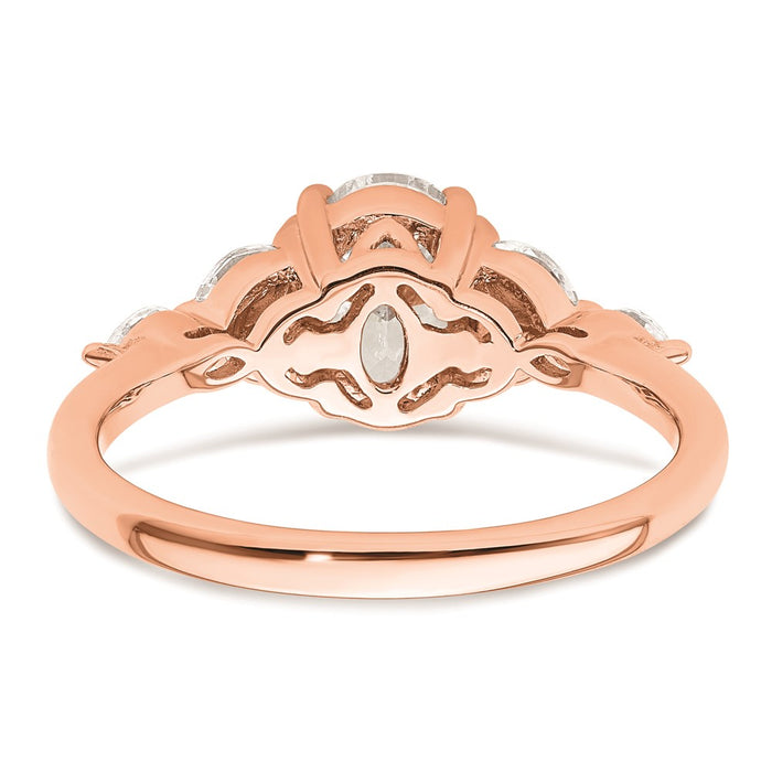 Buy Exclusive 14K Rose Gold Semi-Mount Engagement Ring, 1 Carat Oval & Diamonds-5