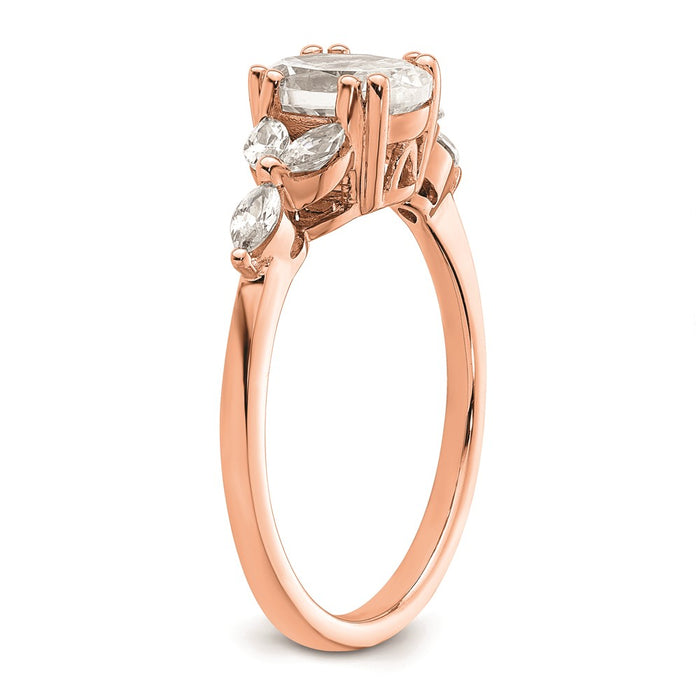 Buy Exclusive 14K Rose Gold Semi-Mount Engagement Ring, 1 Carat Oval & Diamonds-6