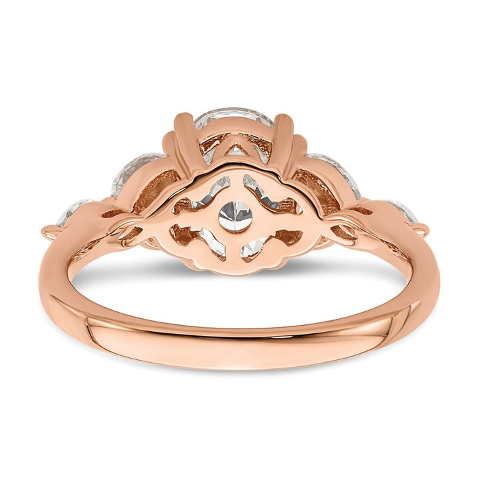 Buy Exclusive 14K Rose Gold Engagement Ring Semi-Mount for 1.5 Carat Oval-5