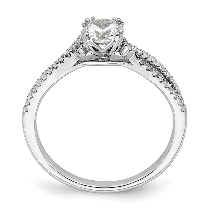 Buy Exclusive 14K White Gold Criss-Cross Engagement Ring for 1/2 Carat Center-2