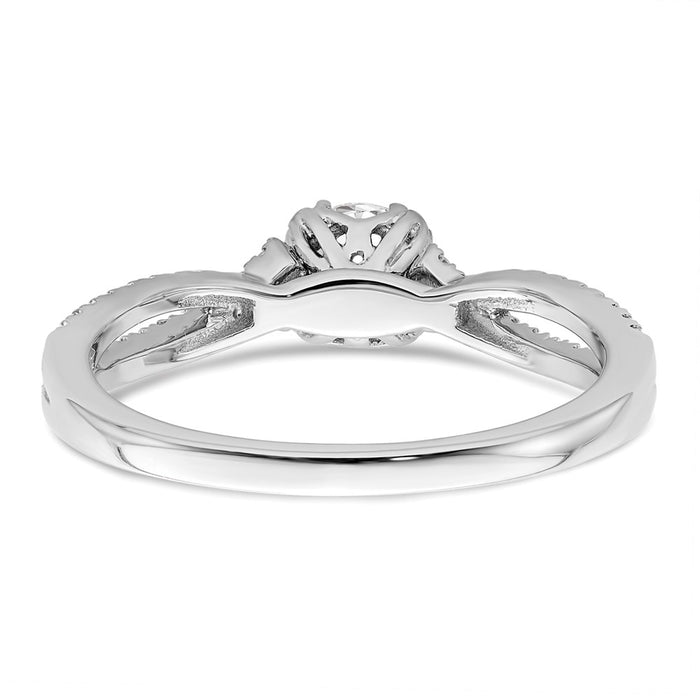 Buy Exclusive 14K White Gold Criss-Cross Engagement Ring for 1/2 Carat Center-5
