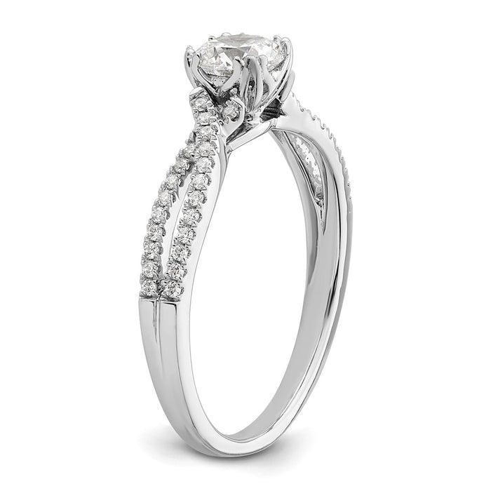 Buy Exclusive 14K White Gold Criss-Cross Engagement Ring for 1/2 Carat Center-6