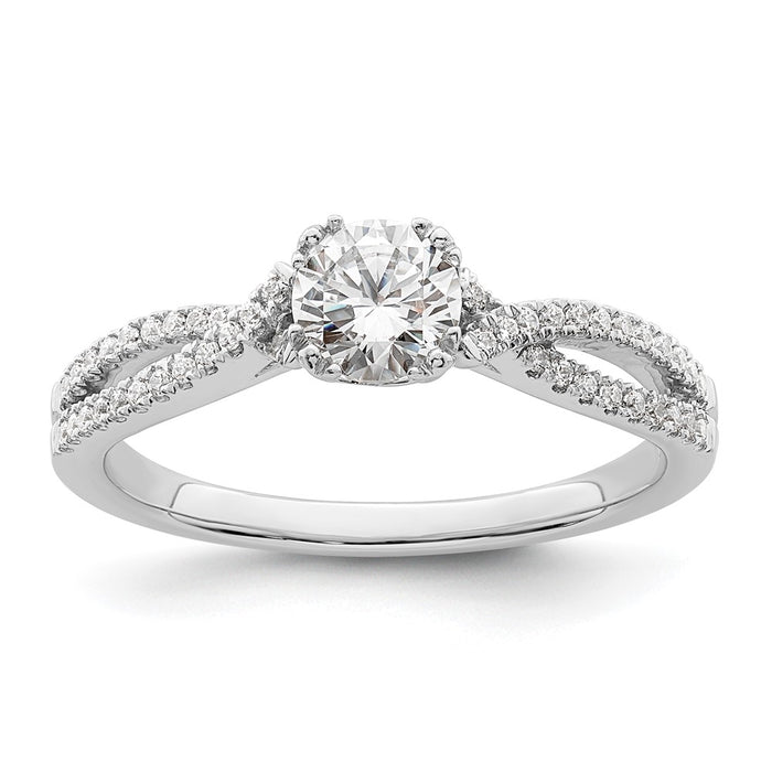 Buy Exclusive 14K White Gold Criss-Cross Engagement Ring for 1/2 Carat Center-1