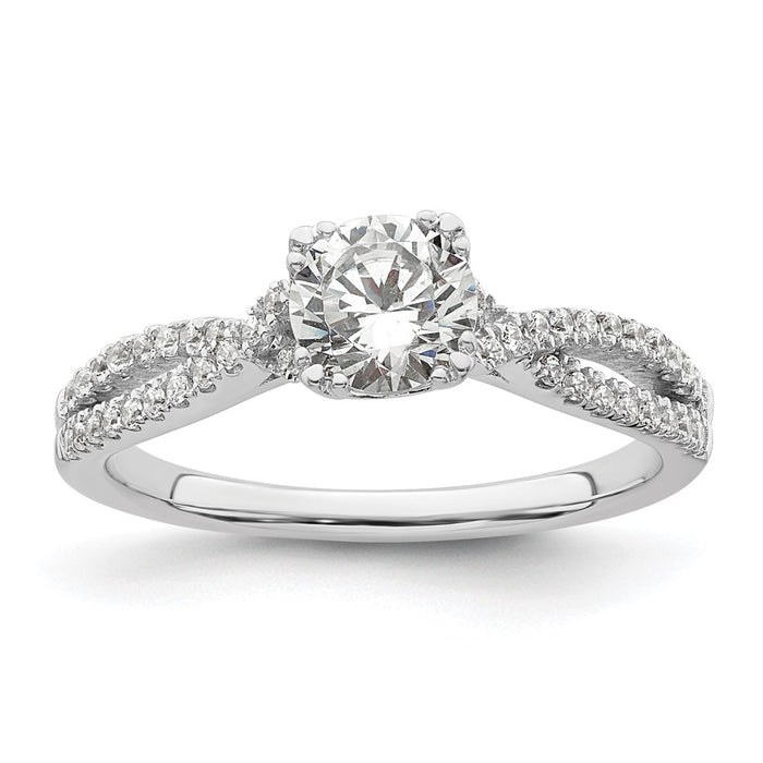 Exclusive 14K White Gold Criss-Cross Engagement Ring | 1/5 Carat Diamonds, 3/4 Carat Setting-1
