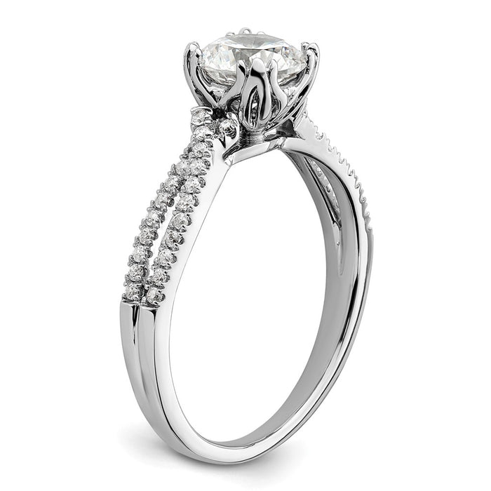 Buy Exclusive 14K White Gold Criss-Cross Engagement Ring Semi-Mount for 1 Carat-6