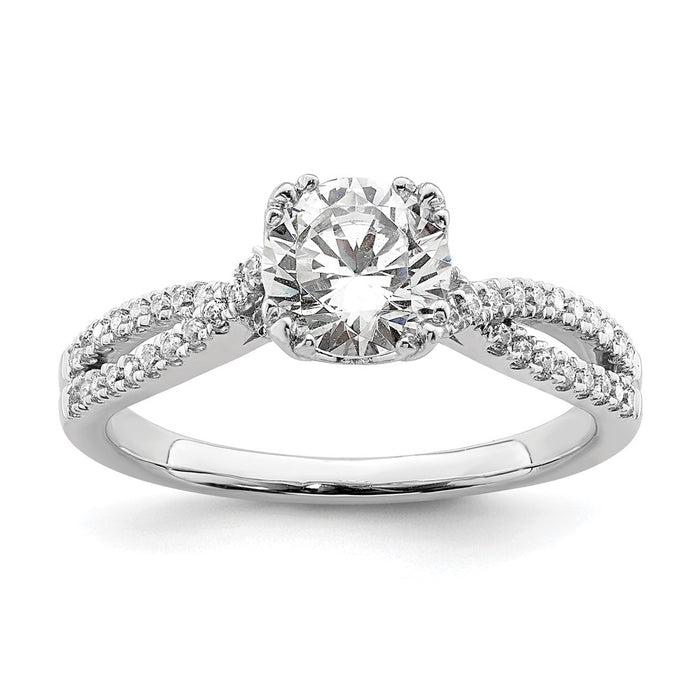 Buy Exclusive 14K White Gold Criss-Cross Engagement Ring Semi-Mount for 1 Carat-1