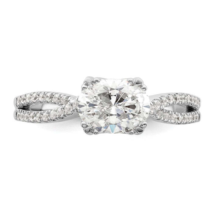 Buy Exclusive 14K White Gold Criss-Cross Engagement Ring, 1 Carat Oval Center-4