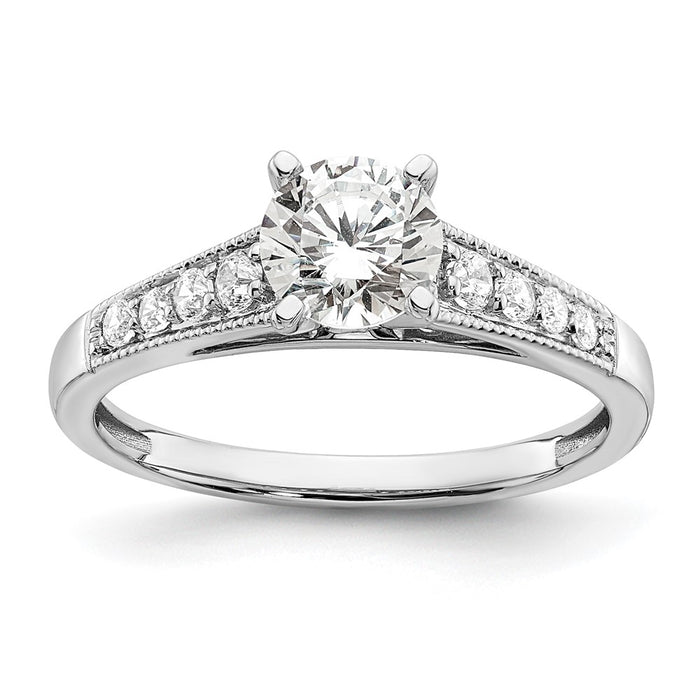 Buy Stylish 14K White Gold Semi-Mount Engagement Ring for 1 Carat Stone-1