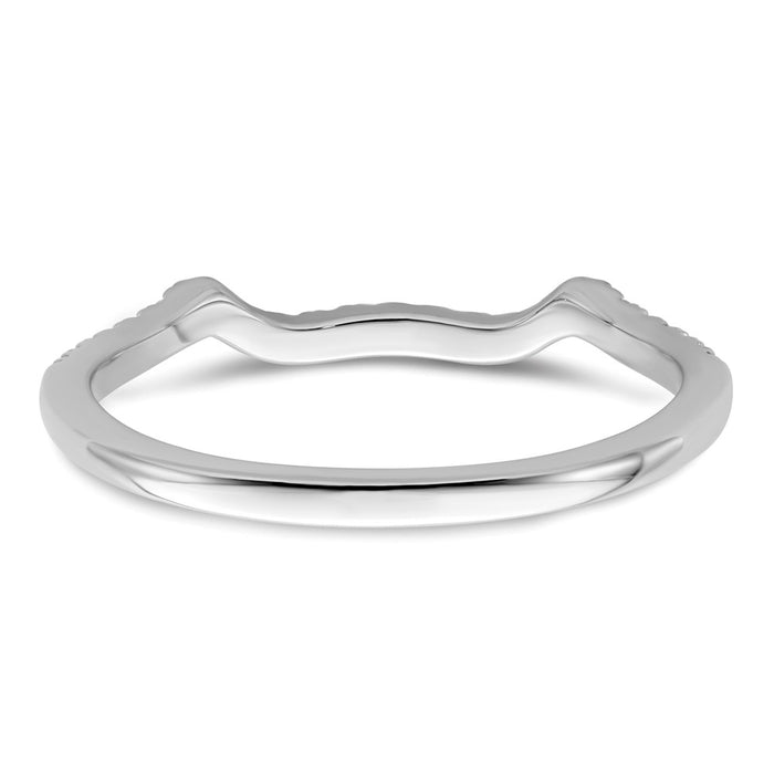 High-Quality 14K White Gold 1/8 Carat Diamond Wedding Band - Stylish Value!-5