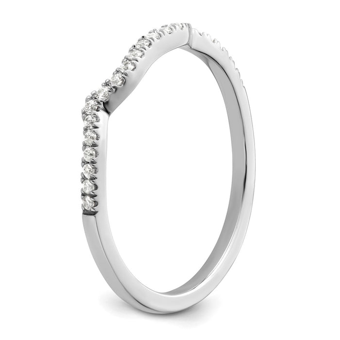 High-Quality 14K White Gold 1/8 Carat Diamond Wedding Band - Stylish Value!-6