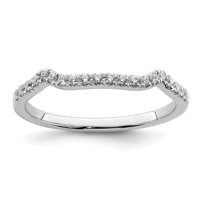 High-Quality 14K White Gold 1/8 Carat Diamond Wedding Band - Stylish Value!-1