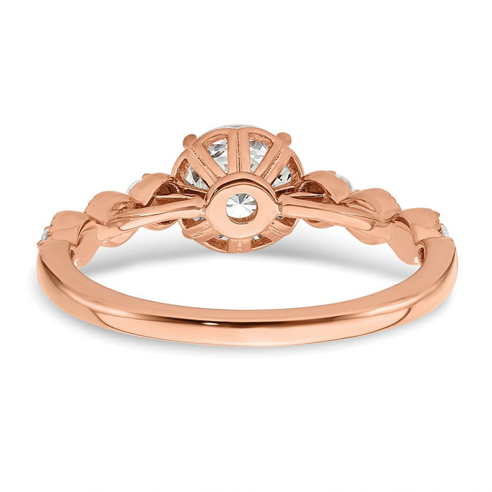 Buy Designer 14K Rose Gold Semi-Mount Engagement Ring, 1 Carat Center, Stylish Accents-5