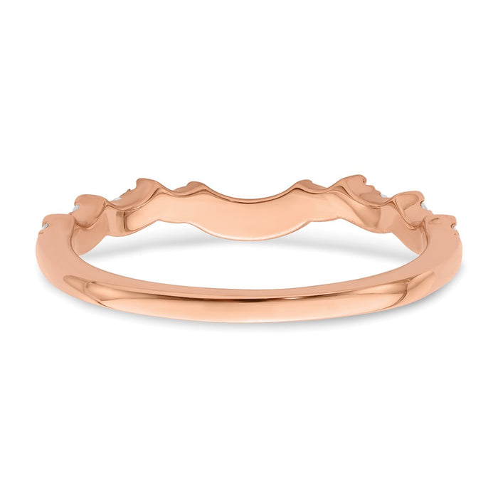 Buy Stylish 14K Rose Gold Contoured Wedding Band with 1/4 Carat Diamond-5