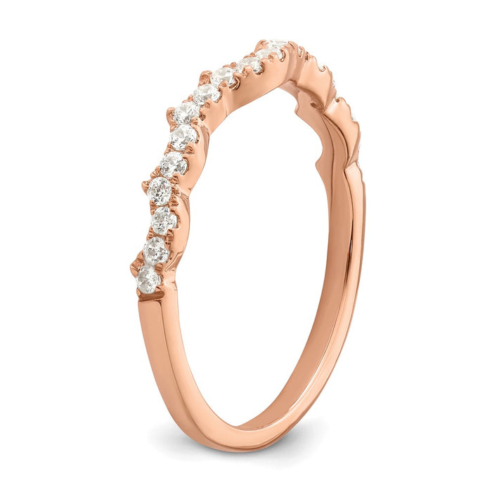 Buy Stylish 14K Rose Gold Contoured Wedding Band with 1/4 Carat Diamond-6