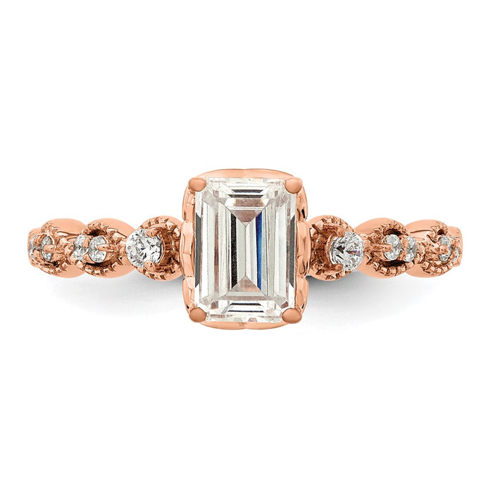 Buy Stylish 14k Rose Gold Semi-Mount Engagement Ring for 1 Carat Emerald-Cut-4